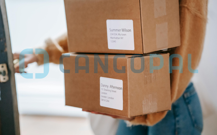 Cajas preparadas para envío antes de salir del almacén